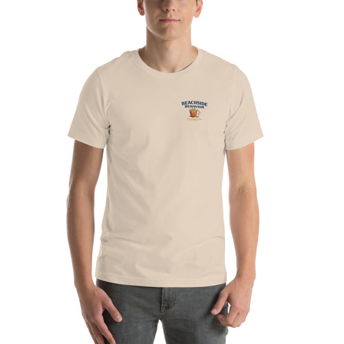 Beachside Behavior 'It's Fry Day Somewhere' funny seagull graphic tee in Soft Cream, front view